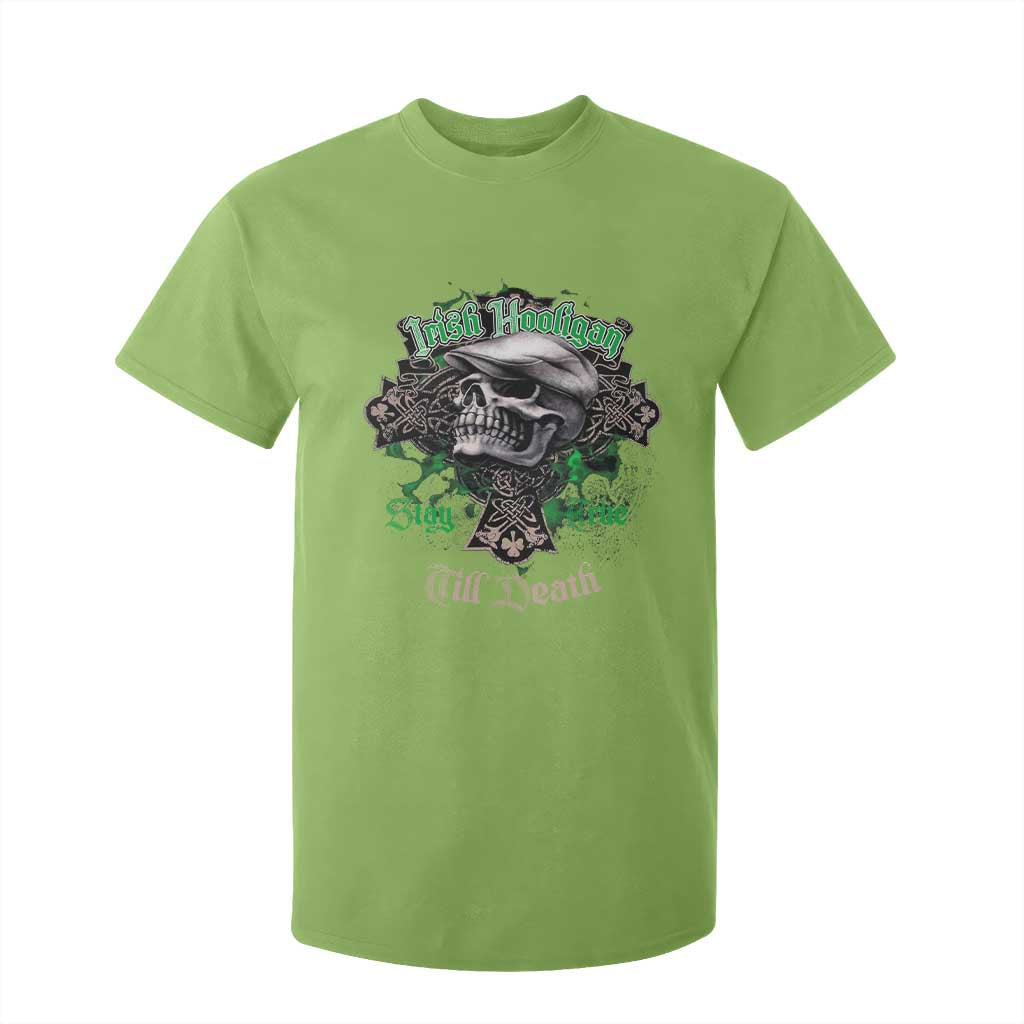 Funny Irish Pride T Shirt For Kid Irish Hooligan Stay True Till Death Flat Cap Skull TS11 Lime Print Your Wear