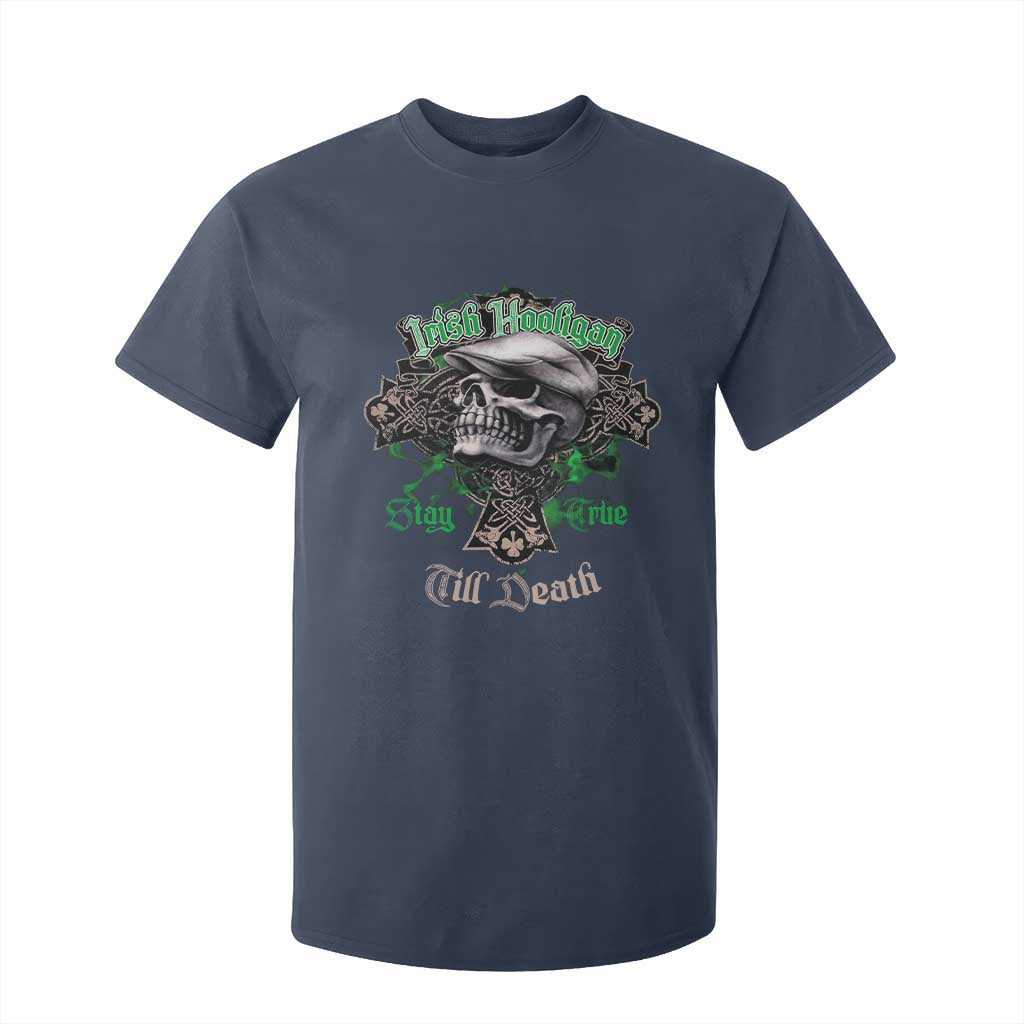 Funny Irish Pride T Shirt For Kid Irish Hooligan Stay True Till Death Flat Cap Skull TS11 Navy Print Your Wear