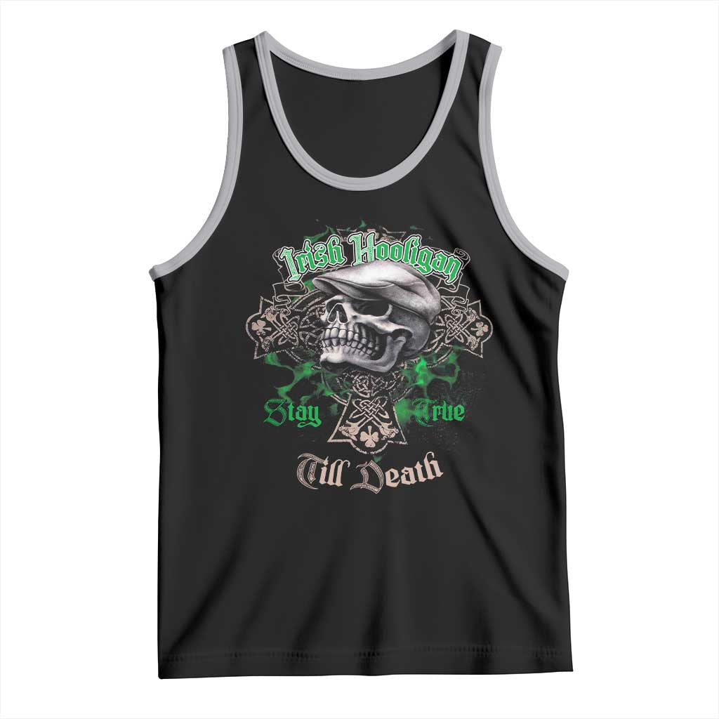 Funny Irish Pride Tank Top Irish Hooligan Stay True Till Death Flat Cap Skull TS11 Black Athletic Heather Print Your Wear