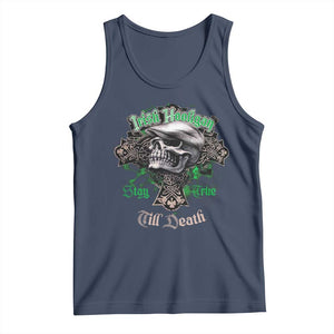 Funny Irish Pride Tank Top Irish Hooligan Stay True Till Death Flat Cap Skull TS11 Navy Print Your Wear