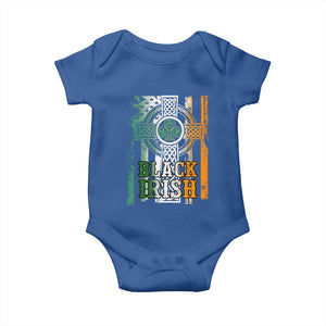 St Patrick's Day Black Irish Baby Onesie Vintage American Flag Celtic Cross TS11 Royal Blue Print Your Wear