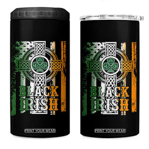 St Patrick's Day Black Irish 4 in 1 Can Cooler Tumbler Vintage American Flag Celtic Cross TS11 One Size: 16 oz Black Print Your Wear