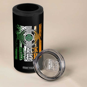 St Patrick's Day Black Irish 4 in 1 Can Cooler Tumbler Vintage American Flag Celtic Cross TS11 Print Your Wear