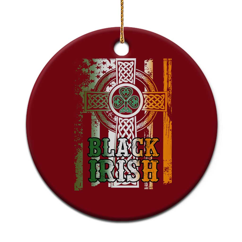 St Patrick's Day Black Irish Ceramic Ornament Vintage American Flag Celtic Cross TS11 1pc Red Print Your Wear