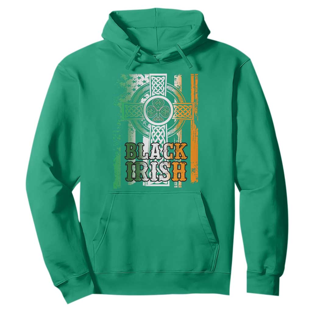St Patrick's Day Black Irish Hoodie Vintage American Flag Celtic Cross TS11 Irish Green Print Your Wear