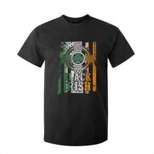 St Patrick's Day Black Irish T Shirt For Kid Vintage American Flag Celtic Cross TS11 Black Print Your Wear