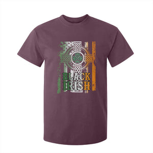St Patrick's Day Black Irish T Shirt For Kid Vintage American Flag Celtic Cross TS11 Maroon Print Your Wear