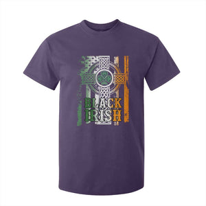 St Patrick's Day Black Irish T Shirt For Kid Vintage American Flag Celtic Cross TS11 Purple Print Your Wear