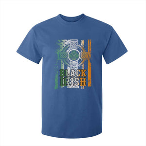 St Patrick's Day Black Irish T Shirt For Kid Vintage American Flag Celtic Cross TS11 Royal Blue Print Your Wear