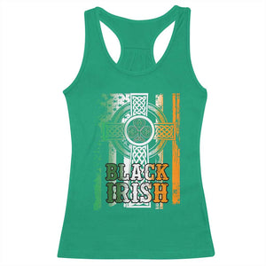 St Patrick's Day Black Irish Racerback Tank Top Vintage American Flag Celtic Cross TS11 Irish Green Print Your Wear