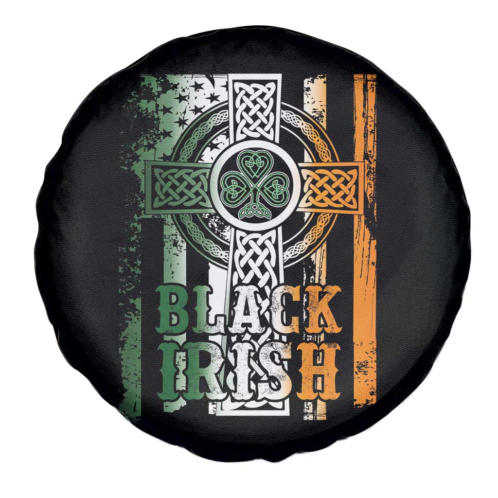 St Patrick's Day Black Irish Spare Tire Cover Vintage American Flag Celtic Cross TS11 Print Your Wear