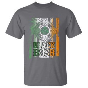 St Patrick's Day Black Irish T Shirt Vintage American Flag Celtic Cross TS11 Charcoal Print Your Wear