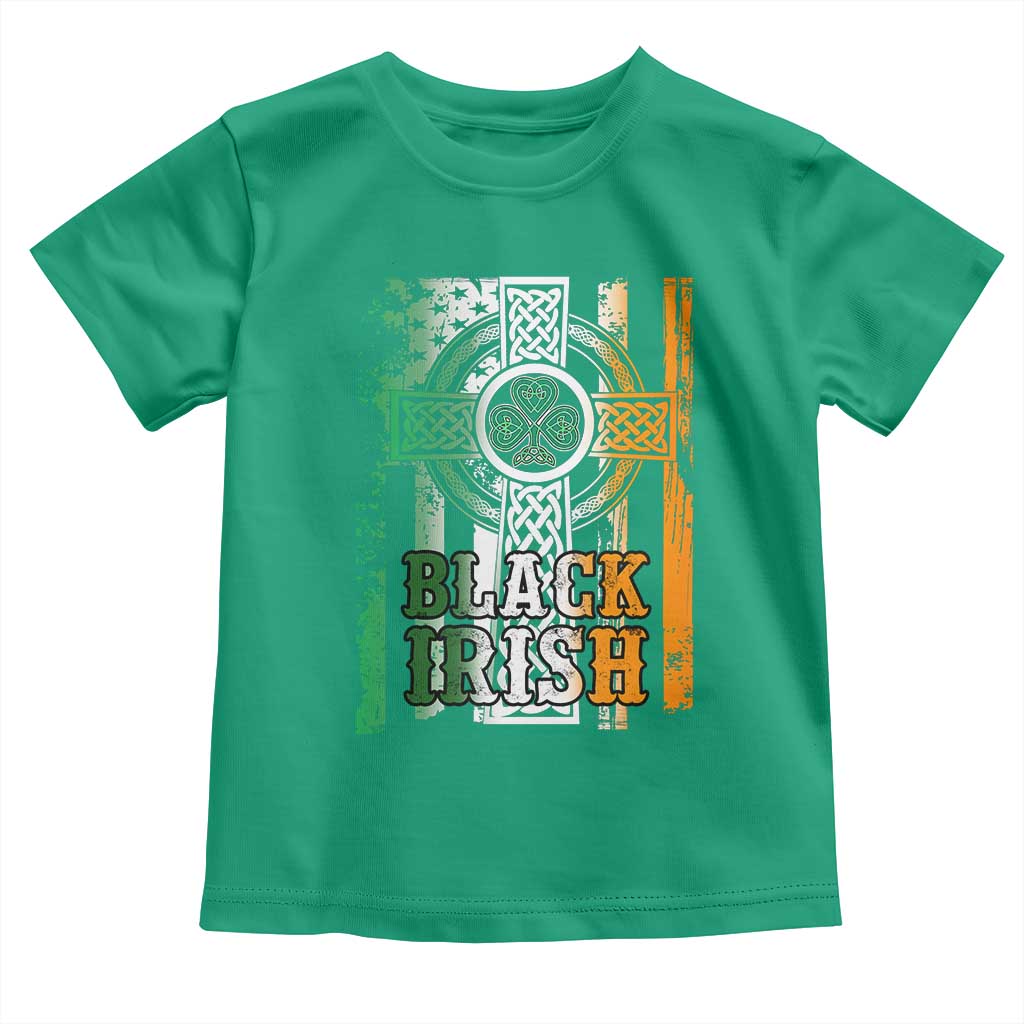 St Patrick's Day Black Irish Toddler T Shirt Vintage American Flag Celtic Cross TS11 Irish Green Print Your Wear