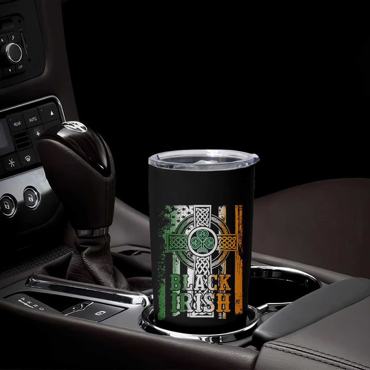 St Patrick's Day Black Irish Tumbler Cup Vintage American Flag Celtic Cross TS11 Print Your Wear