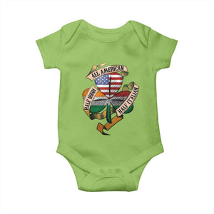 Half Irish Half Italian All American Baby Onesie Vintage Flag Shamrock Heritage TS11 Lime Print Your Wear