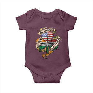 Half Irish Half Italian All American Baby Onesie Vintage Flag Shamrock Heritage TS11 Maroon Print Your Wear