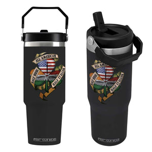 Half Irish Half Italian All American Flip Straw Tumbler Vintage Flag Shamrock Heritage TS11 One Size: 30 oz Black Print Your Wear