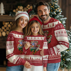 Half Irish Half Italian All American Ugly Christmas Sweater Vintage Flag Shamrock Heritage TS11 Red Beige Print Your Wear