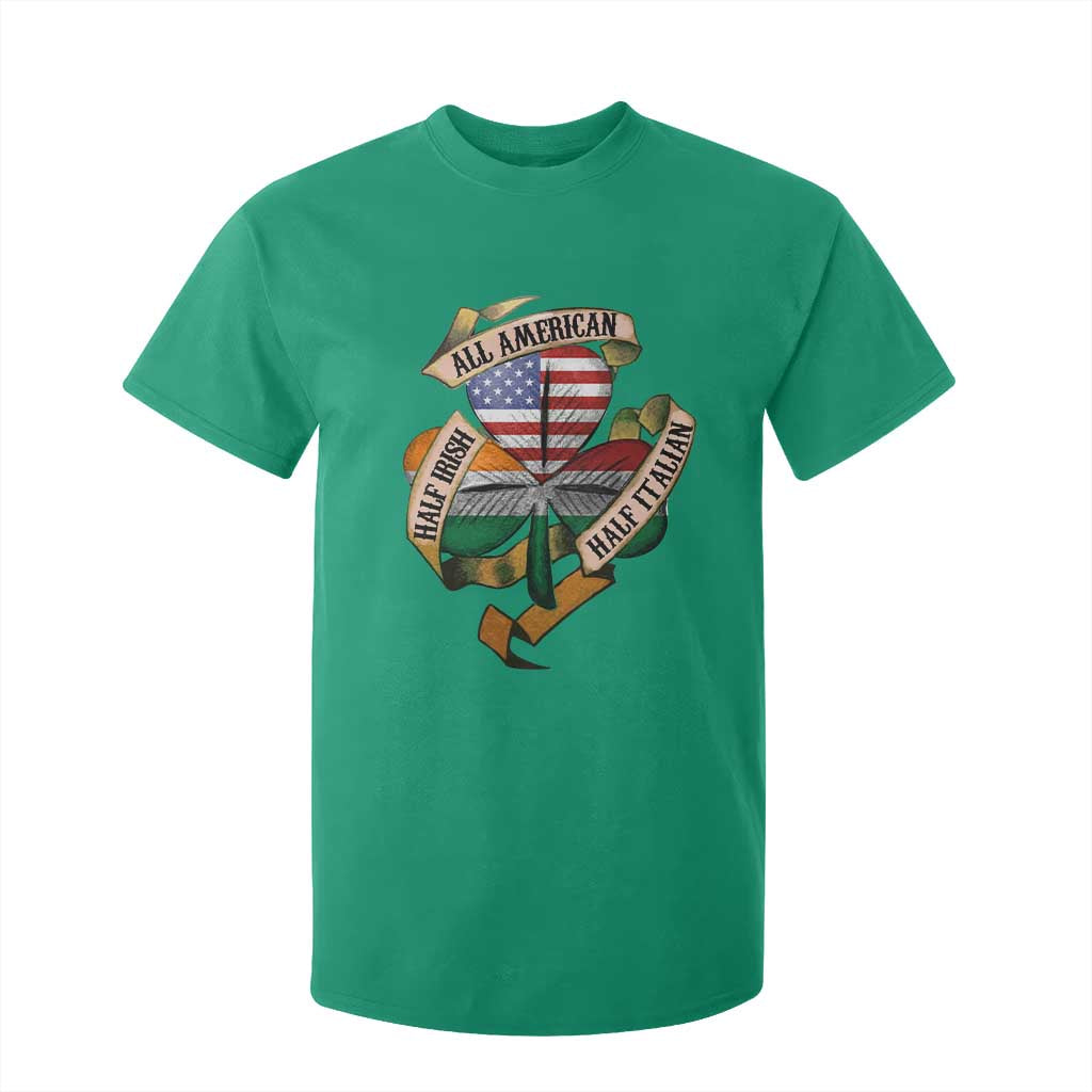Half Irish Half Italian All American T Shirt For Kid Vintage Flag Shamrock Heritage TS11 Irish Green Print Your Wear