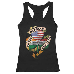 Half Irish Half Italian All American Racerback Tank Top Vintage Flag Shamrock Heritage TS11 Black Print Your Wear