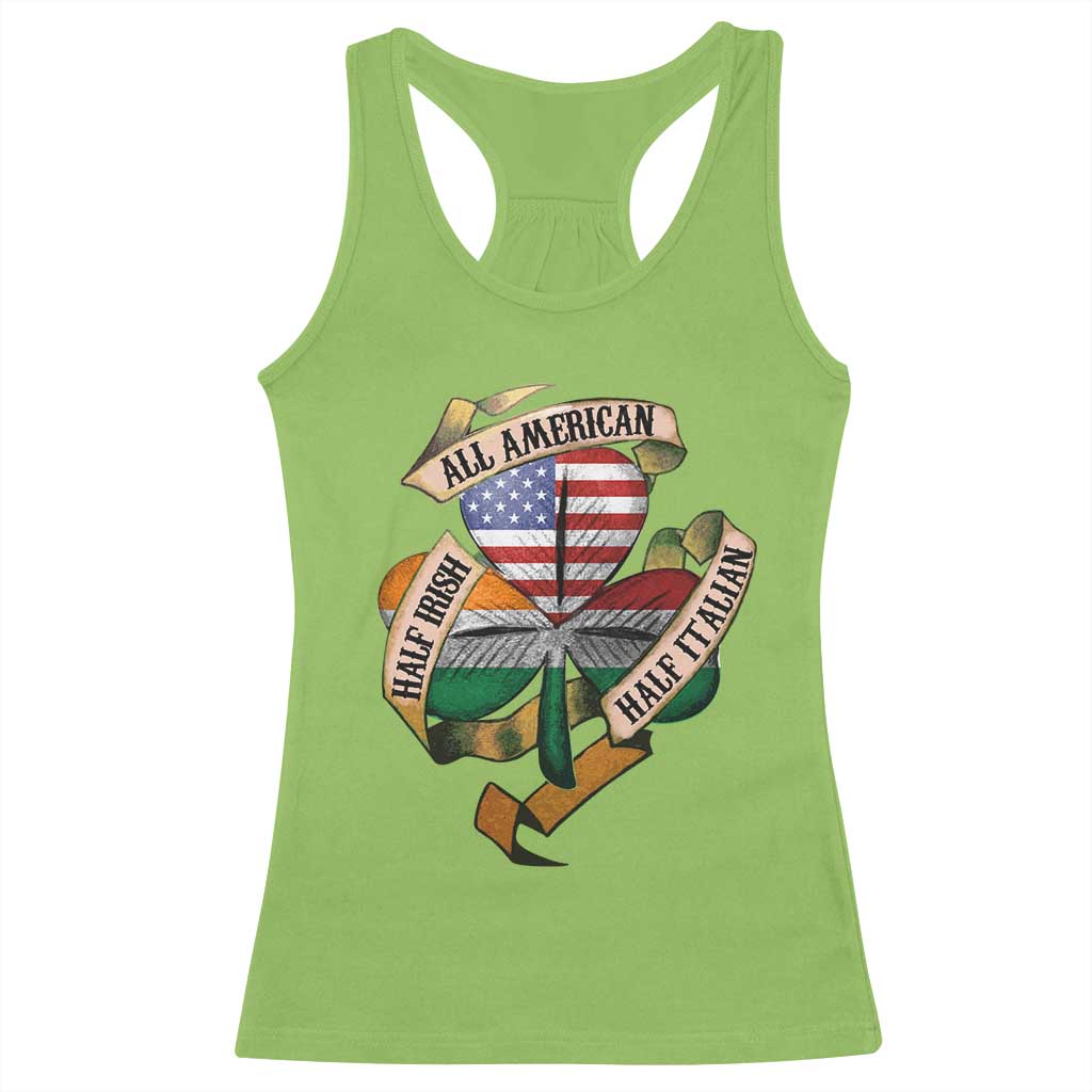 Half Irish Half Italian All American Racerback Tank Top Vintage Flag Shamrock Heritage TS11 Lime Print Your Wear