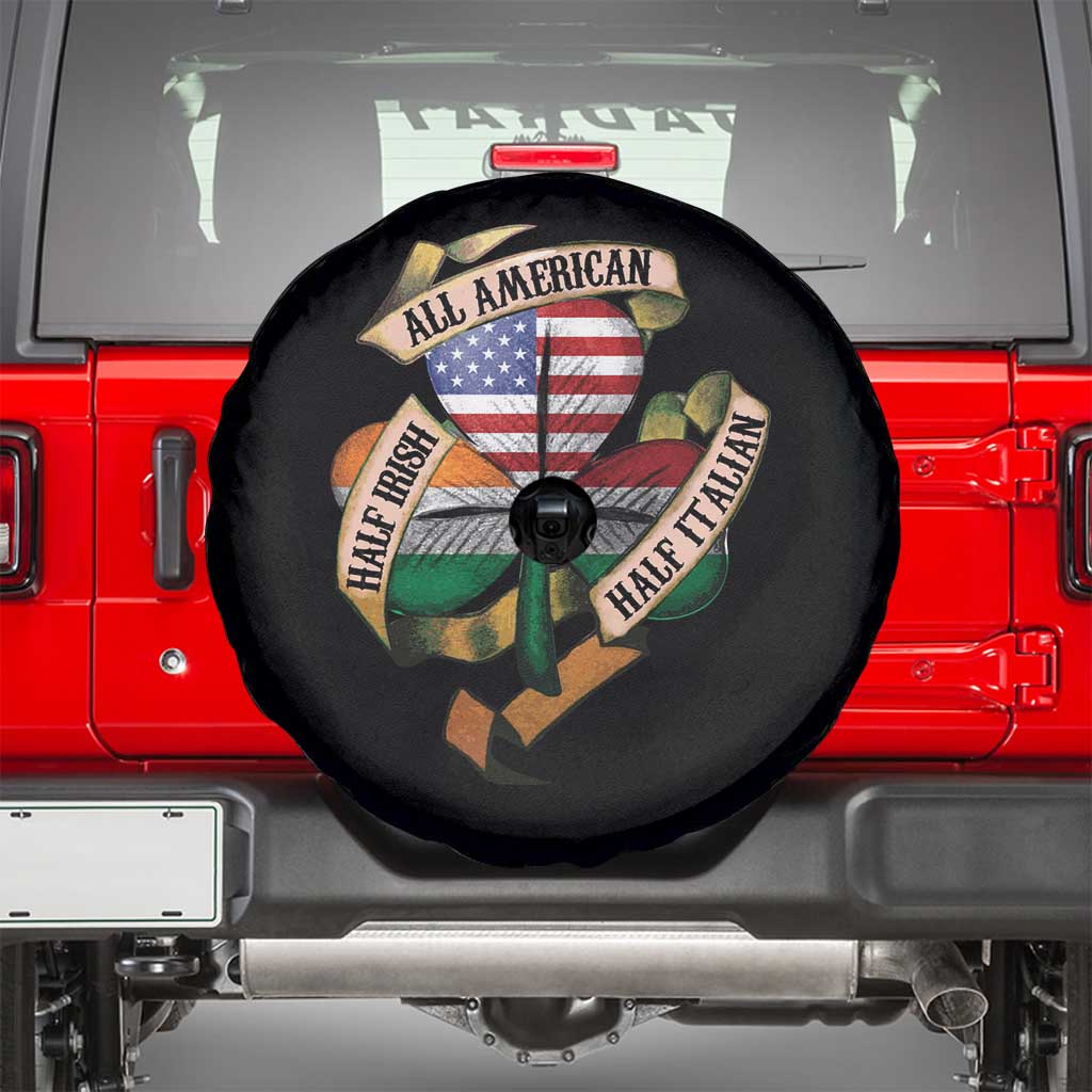 Half Irish Half Italian All American Spare Tire Cover Vintage Flag Shamrock Heritage TS11 Black Print Your Wear