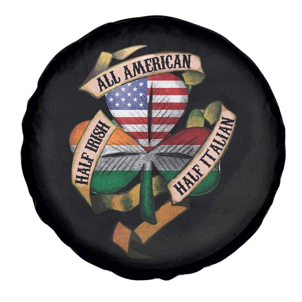 Half Irish Half Italian All American Spare Tire Cover Vintage Flag Shamrock Heritage TS11 Print Your Wear