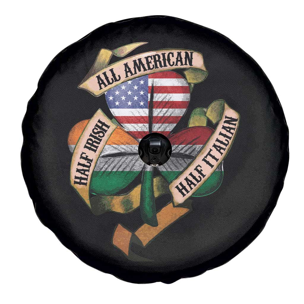 Half Irish Half Italian All American Spare Tire Cover Vintage Flag Shamrock Heritage TS11 Print Your Wear