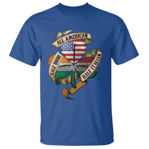 Half Irish Half Italian All American T Shirt Vintage Flag Shamrock Heritage TS11 Royal Blue Print Your Wear