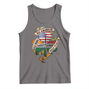 Half Irish Half Italian All American Tank Top Vintage Flag Shamrock Heritage TS11 Deep Heather Print Your Wear