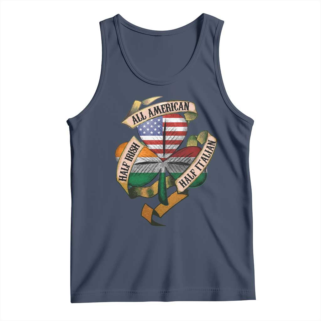 Half Irish Half Italian All American Tank Top Vintage Flag Shamrock Heritage TS11 Navy Print Your Wear