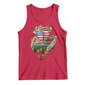 Half Irish Half Italian All American Tank Top Vintage Flag Shamrock Heritage TS11 Red Print Your Wear