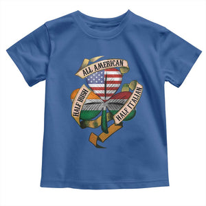 Half Irish Half Italian All American Toddler T Shirt Vintage Flag Shamrock Heritage TS11 Royal Blue Print Your Wear