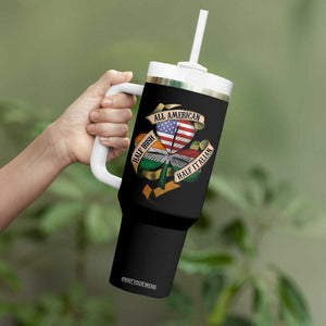 Half Irish Half Italian All American Tumbler With Handle Vintage Flag Shamrock Heritage TS11 Print Your Wear