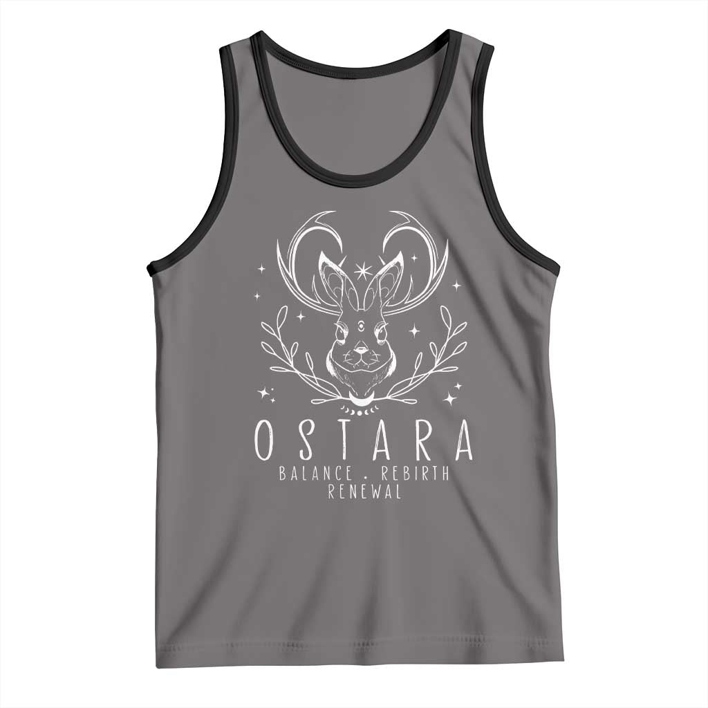 Ostara Pagan Eostre Easter Day Tank Top Balance Rebirth Renewal Bunny TS11 Deep Heather Black Print Your Wear
