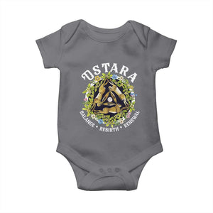 Ostara Balance Rebirth Renewal Baby Onesie Ostara Pagan Eostre Easter Day Three Hares TS11 Charcoal Print Your Wear