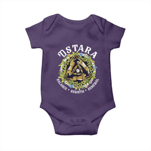 Ostara Balance Rebirth Renewal Baby Onesie Ostara Pagan Eostre Easter Day Three Hares TS11 Purple Print Your Wear