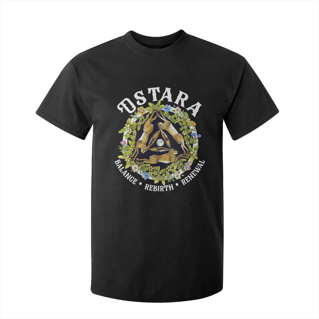 Ostara Balance Rebirth Renewal T Shirt For Kid Ostara Pagan Eostre Easter Day Three Hares TS11 Black Print Your Wear