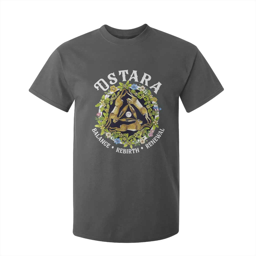 Ostara Balance Rebirth Renewal T Shirt For Kid Ostara Pagan Eostre Easter Day Three Hares TS11 Dark Heather Print Your Wear