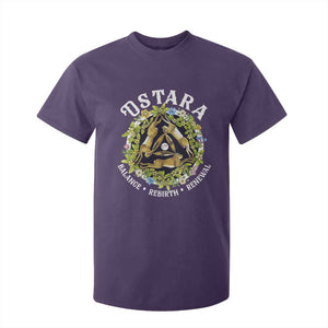 Ostara Balance Rebirth Renewal T Shirt For Kid Ostara Pagan Eostre Easter Day Three Hares TS11 Purple Print Your Wear