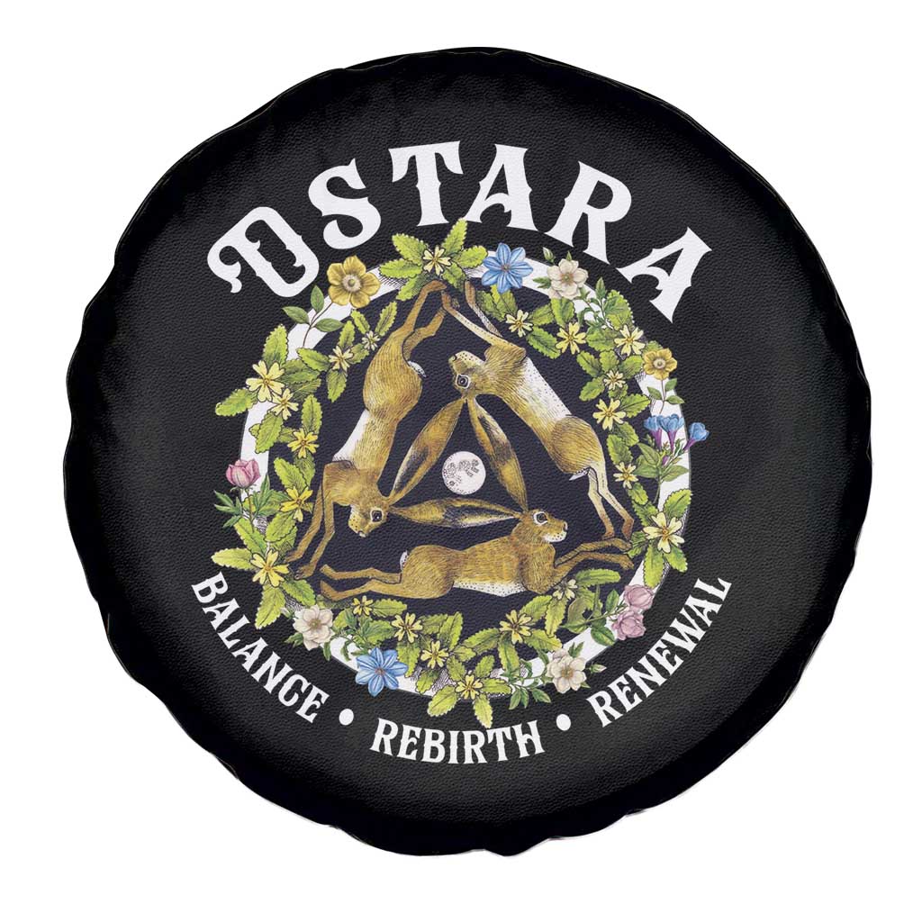 Ostara Balance Rebirth Renewal Spare Tire Cover Ostara Pagan Eostre Easter Day Three Hares TS11 Print Your Wear
