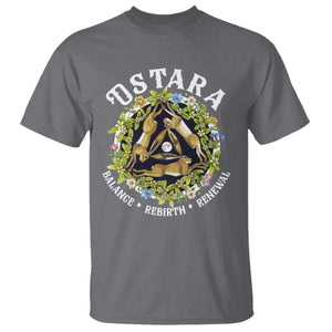 Ostara Balance Rebirth Renewal T Shirt Ostara Pagan Eostre Easter Day Three Hares TS11 Charcoal Print Your Wear