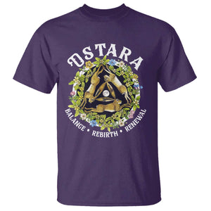 Ostara Balance Rebirth Renewal T Shirt Ostara Pagan Eostre Easter Day Three Hares TS11 Purple Print Your Wear