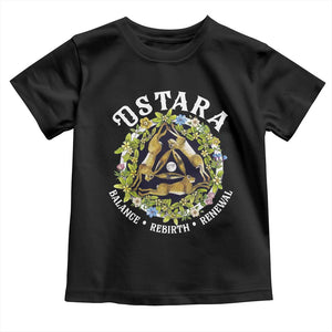 Ostara Balance Rebirth Renewal Toddler T Shirt Ostara Pagan Eostre Easter Day Three Hares TS11 Black Print Your Wear