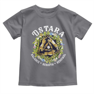 Ostara Balance Rebirth Renewal Toddler T Shirt Ostara Pagan Eostre Easter Day Three Hares TS11 Charcoal Print Your Wear