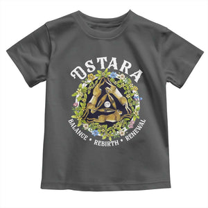 Ostara Balance Rebirth Renewal Toddler T Shirt Ostara Pagan Eostre Easter Day Three Hares TS11 Dark Heather Print Your Wear
