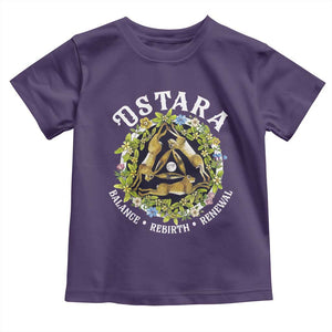 Ostara Balance Rebirth Renewal Toddler T Shirt Ostara Pagan Eostre Easter Day Three Hares TS11 Purple Print Your Wear