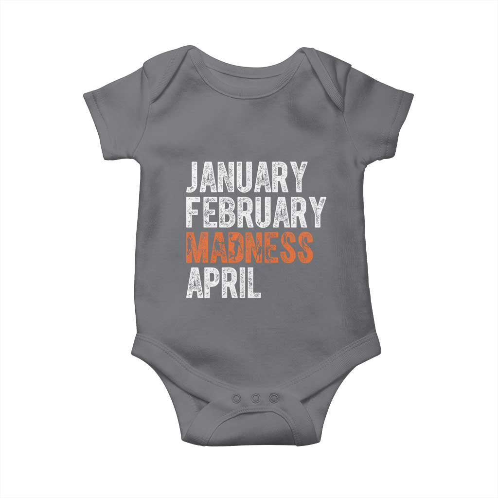 Funny Basketball Baby Onesie January February Madness April Month TS11 Charcoal Print Your Wear