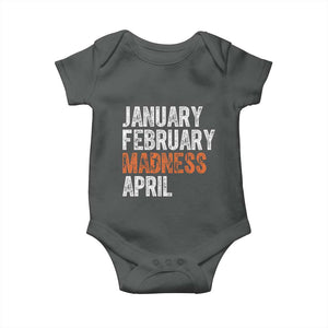 Funny Basketball Baby Onesie January February Madness April Month TS11 Dark Heather Print Your Wear