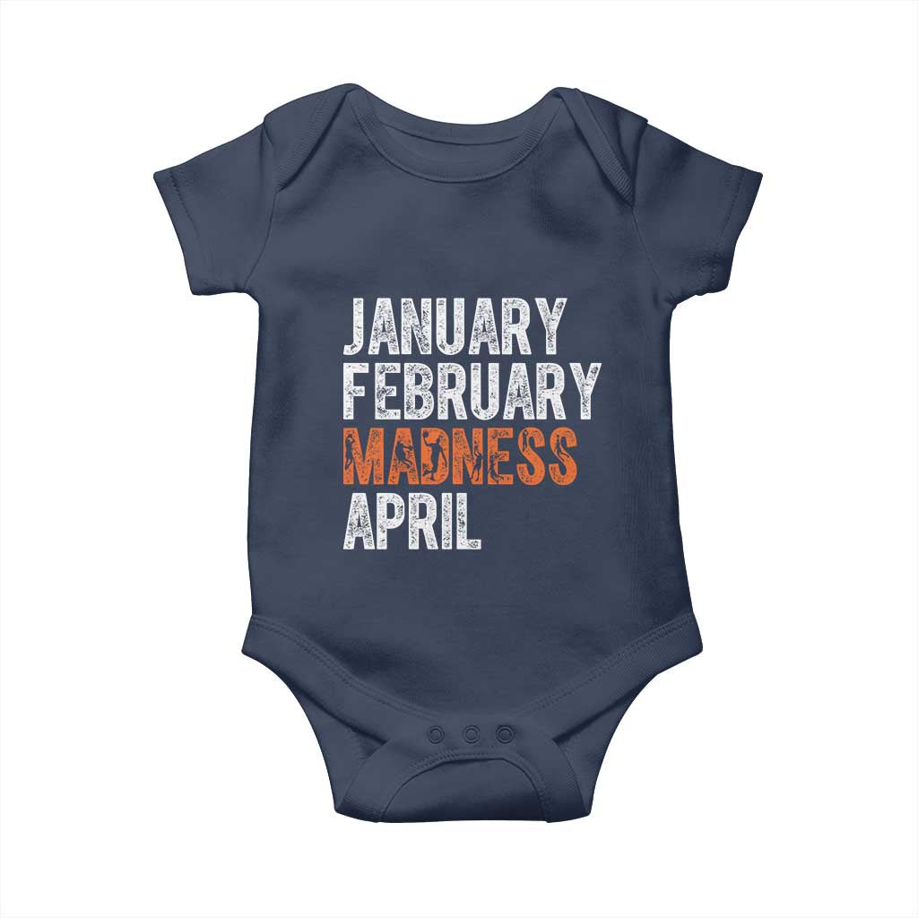 Funny Basketball Baby Onesie January February Madness April Month TS11 Navy Print Your Wear